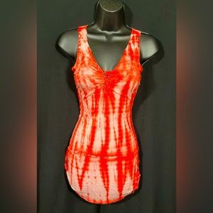 GUESS red tiedye beach cover up